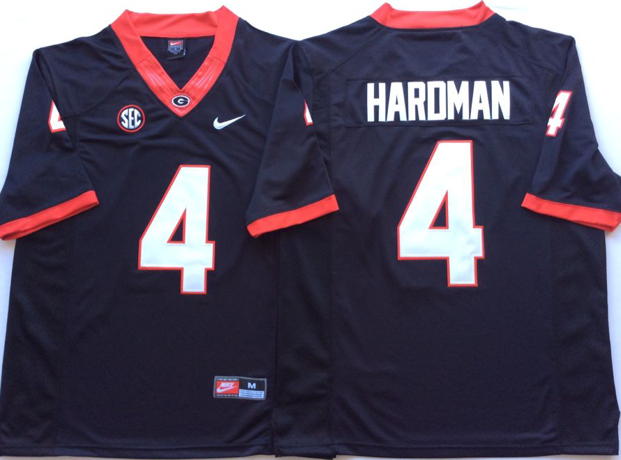 NCAA Men Georgia Bulldogs Black #4 HARDMAN